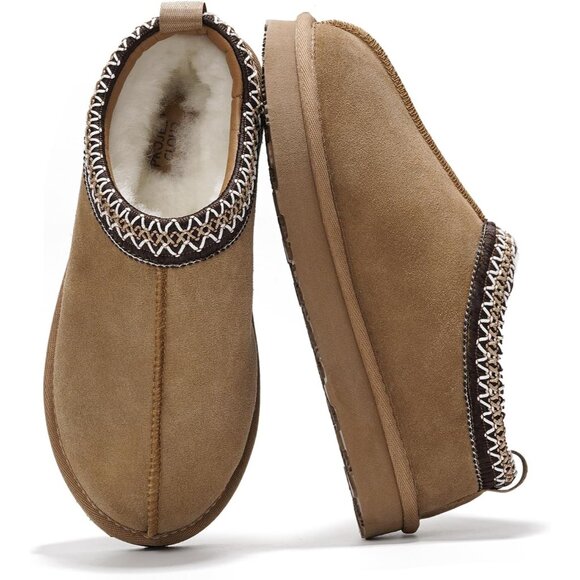 Luxurious Leather Slippers with Australian Shearling Fur - Non-Slip Comfort 6.5 - Picture 1 of 5